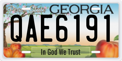 GA license plate QAE6191