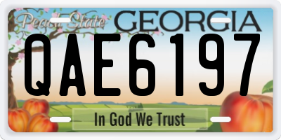 GA license plate QAE6197