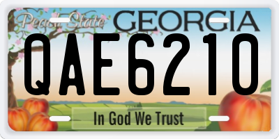 GA license plate QAE6210