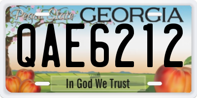GA license plate QAE6212