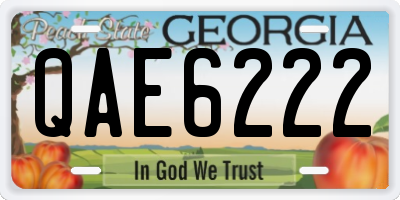 GA license plate QAE6222