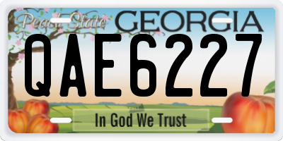 GA license plate QAE6227