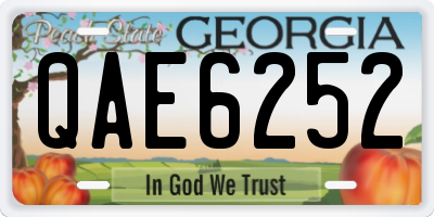 GA license plate QAE6252