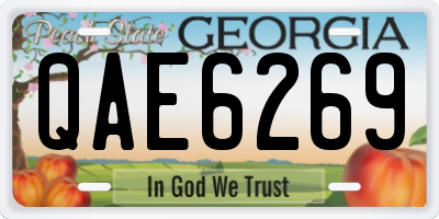 GA license plate QAE6269