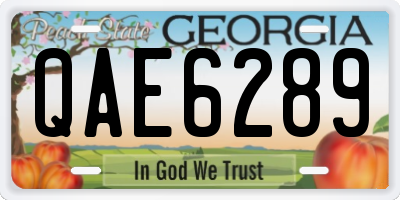 GA license plate QAE6289