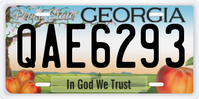 GA license plate QAE6293