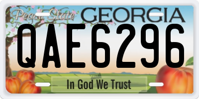GA license plate QAE6296