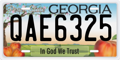 GA license plate QAE6325