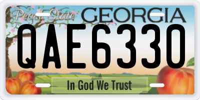 GA license plate QAE6330