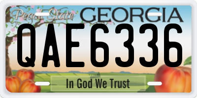 GA license plate QAE6336