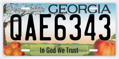 GA license plate QAE6343