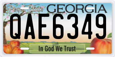 GA license plate QAE6349