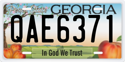 GA license plate QAE6371