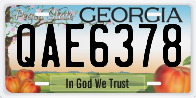 GA license plate QAE6378
