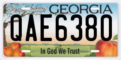 GA license plate QAE6380