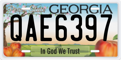 GA license plate QAE6397