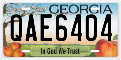 GA license plate QAE6404