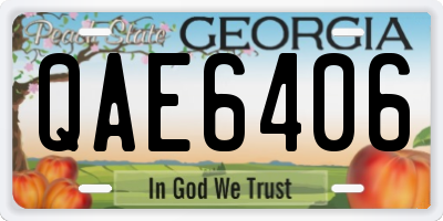 GA license plate QAE6406