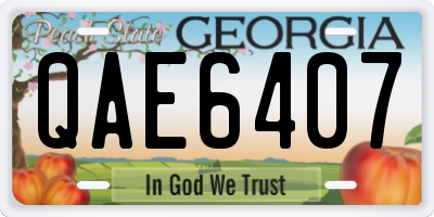 GA license plate QAE6407