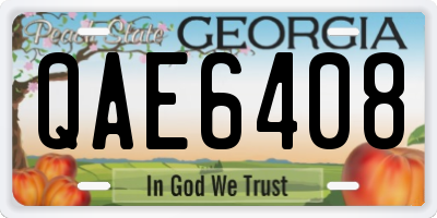 GA license plate QAE6408