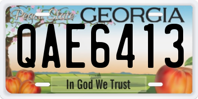 GA license plate QAE6413