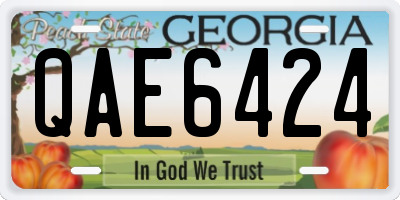 GA license plate QAE6424