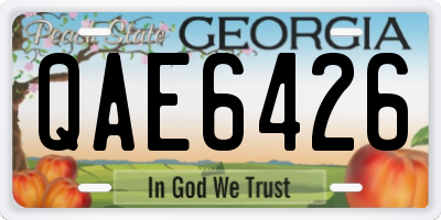 GA license plate QAE6426