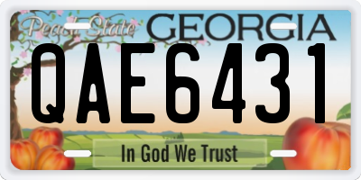 GA license plate QAE6431