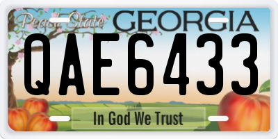 GA license plate QAE6433