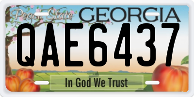 GA license plate QAE6437