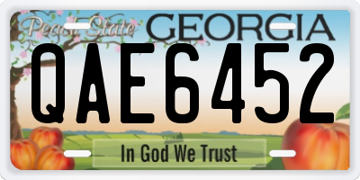 GA license plate QAE6452