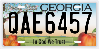 GA license plate QAE6457