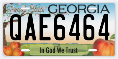 GA license plate QAE6464