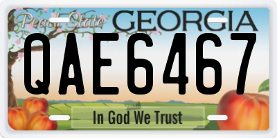 GA license plate QAE6467