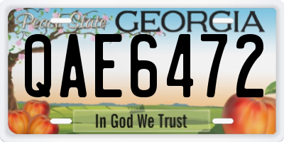 GA license plate QAE6472