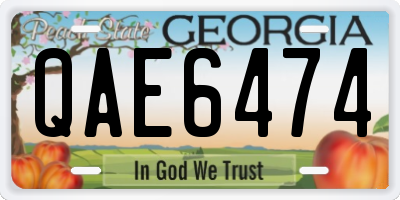 GA license plate QAE6474