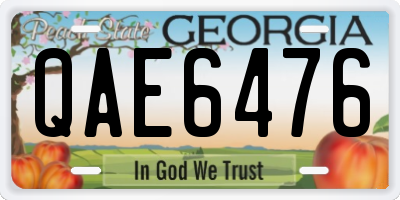 GA license plate QAE6476