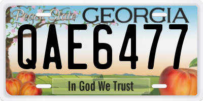 GA license plate QAE6477