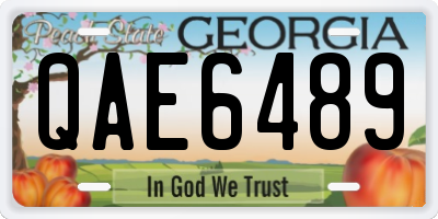 GA license plate QAE6489
