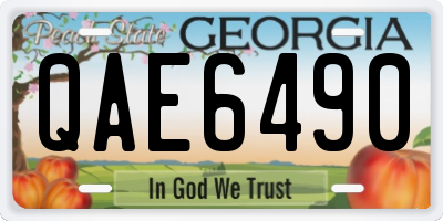 GA license plate QAE6490