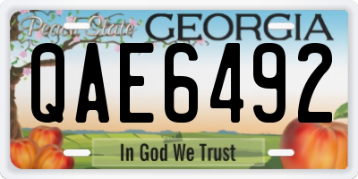 GA license plate QAE6492