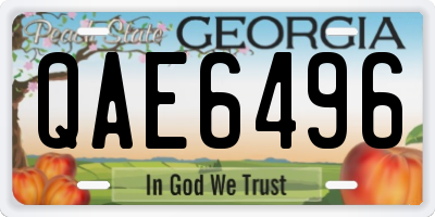 GA license plate QAE6496