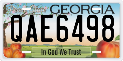 GA license plate QAE6498