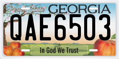 GA license plate QAE6503