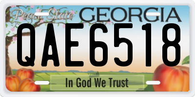GA license plate QAE6518