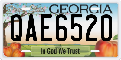 GA license plate QAE6520