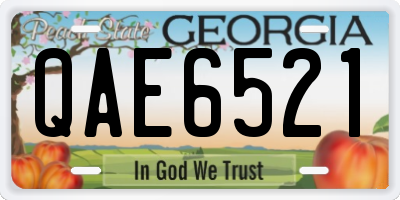 GA license plate QAE6521