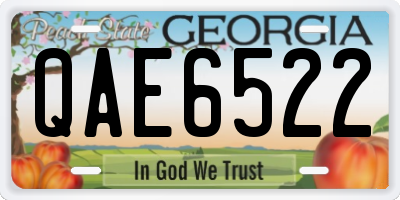 GA license plate QAE6522