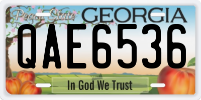 GA license plate QAE6536