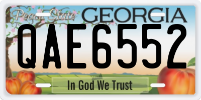 GA license plate QAE6552